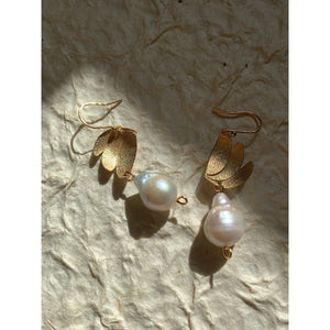 Luna di Positano Earrings with Baroque Pearls - Gold Vermeil