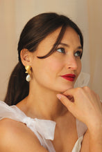 Load image into Gallery viewer, Gold-Plated Luna di Positano Duo Earrings with Freshwater Pearls