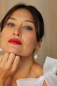 Gold-Plated Luna di Positano Duo Earrings with Freshwater Pearls