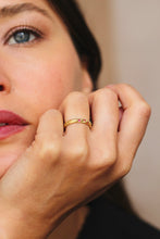 Load image into Gallery viewer, 18k Yellow Gold Tiny Hopes Ring with Rubies