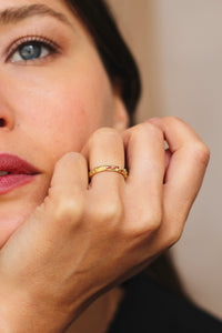 18k Yellow Gold Tiny Hopes Ring with Rubies