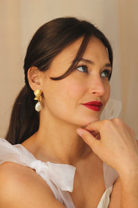 Gold-Plated Luna di Positano Duo Earrings with Freshwater Pearls